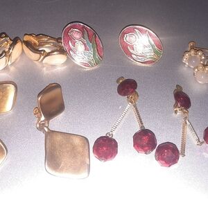 Elegant Gold and Red Women's Jewelry Set